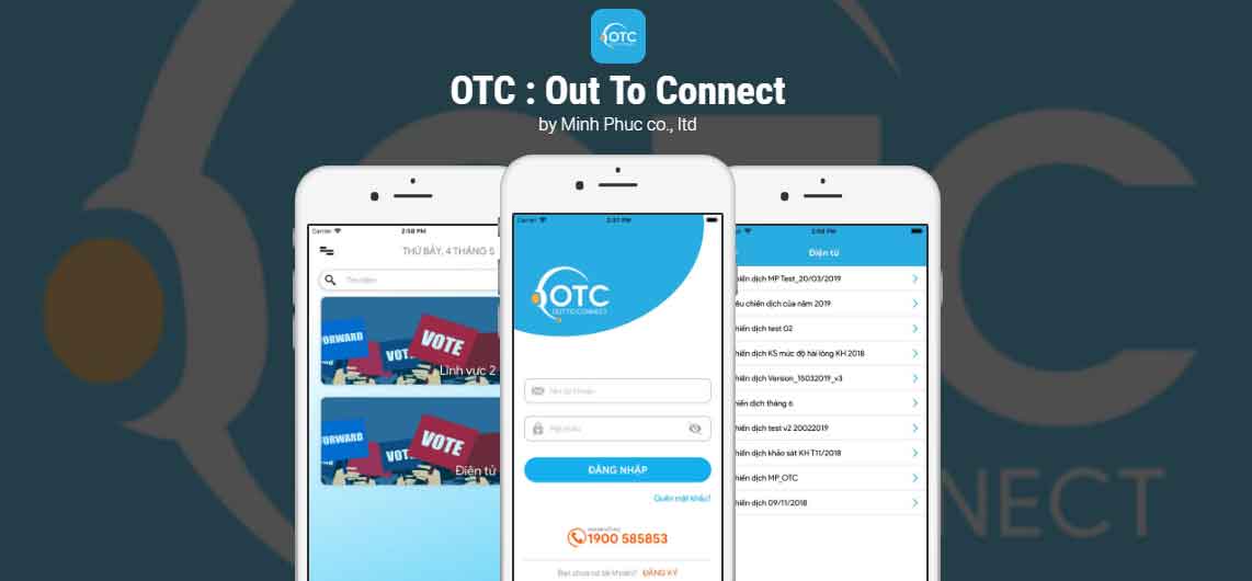 Giao diện của ứng dụng OTC trên thiết bị IOS